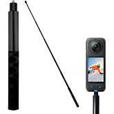 Telescopic Selfie Stick 120 cm "Invisible" for Insta360 and Action Cameras &ndash; Ultralight Aluminium 140 g, Foldable 22.5 cm, Un