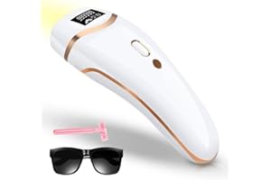 ECOMYLIFE Facial Hair Remover for Women, Flawless Facial Hair Remover, 5 Levels Laser Hair Removal Device, IPL Permanent Hair Removal for Genitals, Pubic Hair, Bikini Zone, Body (White)