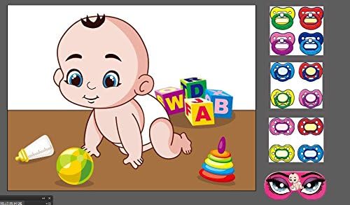 *Promotional Item* Finchley Pin the Dummy On The Baby Game - Baby Shower Game 12 Dummies and self sticky