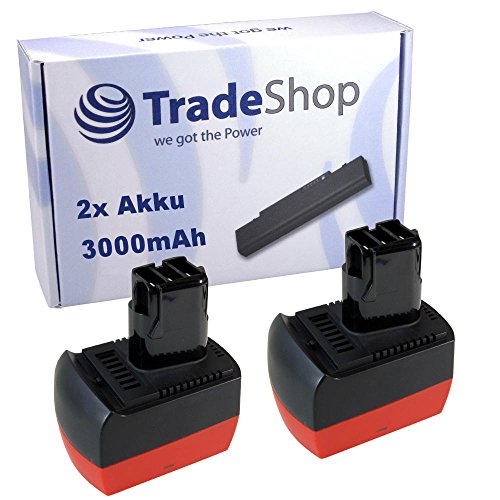 2x Hochleistungs Li-Ion Akku 12V 3000mAh für Metabo BS12 BST12 SB12 Plus Impuls BSZ12 BSZ12m Impuls BZ12SP SSP12 ULA 9.6-18 ersetzt 6.25486 6.31748 6.31776 6.02153.51 6.25473 6.25474