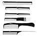 Kobe Professional Hairdresser's Set of 6 Carbon Fibre Combs in Comb Wallet