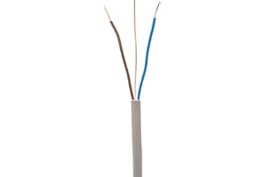 Primes DIY Electric Socket wire cable 1mm Twin and Earth Flat Grey PVC Lighting Electric Cable 6242Y electrical Wire BASEC Approved (10 meter)