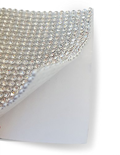 Selbstklebende Strasssteine am Band Strassband selbstklebend 24 Reihen Strasssteinband zum Aufkleben 3mm Strassborte von der Rolle Glitzerband - 3