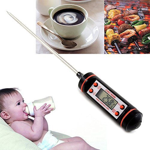 Kochthermometer Stoga Kochen Thermometer – Lesen Sie sofort – Best Digital Thermometer für alle Lebensmittel, Fleisch, Türkei, Grill, Grill, Raucher, Küche und Süßigkeiten. Lcd-Schirm, Lange Probe - 3