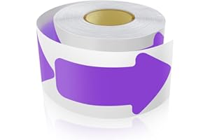 Meitaat 200 Stück Pfeil Aufkleber 5 x 10 cm Pfeile Bodenmarkierung Rolle Selbstklebend Boden Sticker Wetterfest lila
