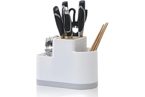 Irtyif Porta Coltelli Cucina,Ceppo Coltelli Da Cucina,Ceppo Coltelli Vuoto,Portacoltelli Da Cucina,3 in 1 Ceppo Portacoltelli,Universal Portacoltelli Da Cucina Con Porta Utensili Da Cucina,Plastica