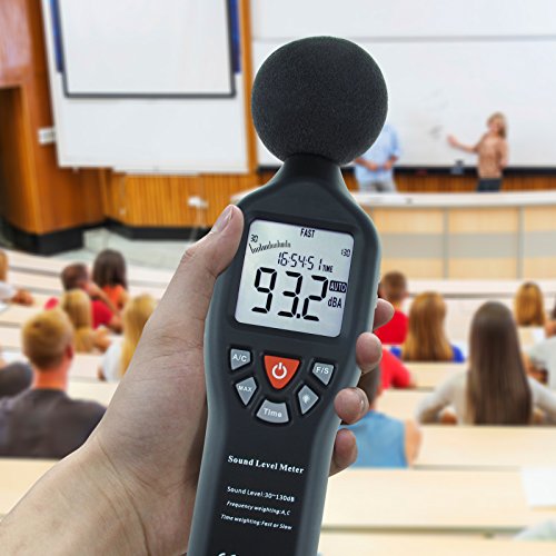 Kompaktes professionelles Schallpegelmessgerät mit Hintergrundbeleuchtung Hohe Messgenauigkeit Messung von 30dB-130dB - 3