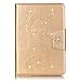 Price comparison product image iPad Air 2 Case [with Free Earphone], Billionn Bling Butterfly Embossed Premium PU Leather Flip Cover Shell Stylish Glitter Diamond Wallet Slim Stand Protective Cover for iPad Air 2 (gold)
