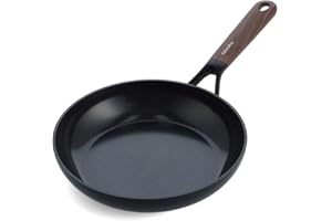 GreenPan Eco Smartshape zdrowa ceramiczna nieprzywierająca, patelnia 24 cm, uchwyt inspirowany ciemnym drewnem, bez PFA, czarna