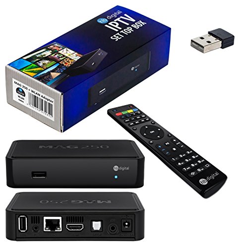 MAG 250 Original IPTV SET TOP BOX Multimedia Player Internet TV IP Receiver + HB Digital NANO Wlan WIFI Dongle