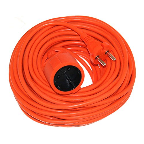 Preisvergleich Produktbild (0,90€ / m) 20m Verlängerungskabel Verlängerungsleitung Orange Verlängerung Kabel Leitung Eurostecker H05VV-F 2x1mm² Neu Otto-Harvest