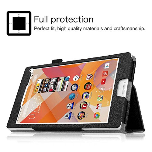 Fintie Medion Lifetab P8311 / P8312 / P8313 / P8314 / S8312 / S8311 Hülle Case – Folio Kunstleder Schutzhülle Tasche Cover Etui mit Ständerfunktion und Stylus-Halterung für MEDION LIFETAB P8311 (MD 99443) P8312 (MD 99334) / P8313 / P8314 (MD 99612) / S8312 (MD 98989) / S8311 (MD 98983) Tablet-PC (8 Zoll), Schwarz - 4