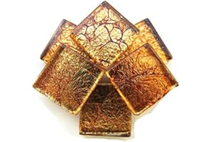 HOBBY ISLAND MOSAICS Craft Mosaic Tiles - 20mm - 49 Tiles Foil - Copper