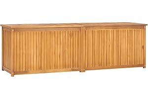 vidaXL Boîte de Jardin, Coffre de Stockage, Outils de Jardinage, Organisateur de Terrasse Patio Arrière-cour Extérieur, Bois Massif de Teck