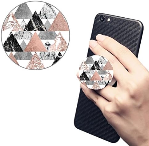 Pop Multi-Function Car Mount Free Clip Cell Phone Holder Expanding Stand Grip Sockets For Smartphones iphone Samsung LG Sony iPad And Tablets White Extensible Finger Holder-Marble Rose Gold Silver and Floral Geo Triangles