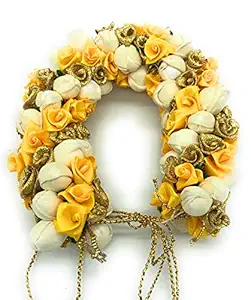 Lace Styles Gajra (Pack of 1) Mogra Fragrance Zari Artificial Hair Juda Gajra(Plain) Hair Accessory Set(Gold Yellow)