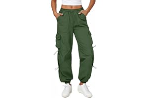 Friptspyg Pantaloni Cargo Donna Pantaloni da Trekking Leggeri con Tasche Pantaloni da Escursionismo Impermeabili Cintura Outdoor Sportivi Pantaloni da Jogging
