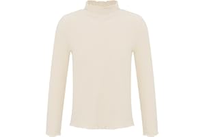 Miaeowve Kinder Mädchen Thermohemd Rollkragen Langarmshirt Stretch Oberteile Basic Unterziehshirt Slim Fit Tops Lässige Gr. 92-152