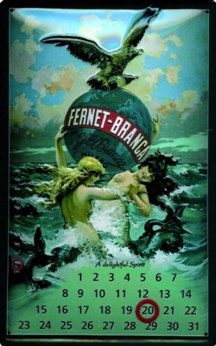 Preisvergleich Produktbild Schild Alu Artdeco Kalender Fernet 300x200mm