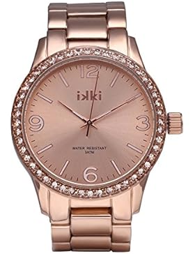 Ikki Damenuhr Analog Quartz Stahl Ros&eaigu;gold GS-02