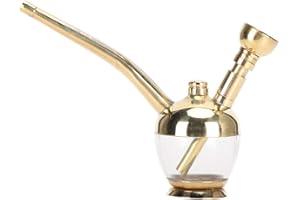 WEIYIROTY Eau Fumeur Tuyau, Mini laiton Filtré Eau Tuyau, Portable Usage Double le Tabac Tuyaux avec sacs en Tissu et Coffrets Cadeaux Ancien Amovible Longue Fumeur Tuyaux pour Amoureux de la Pipe