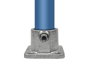 VILO VISIONS Rohrverbinder Temperguss Verzinkt Gerüstrohr Kupplungen T-Clamps® - TÜV geprüft (Fußplatte quadratisch (F131), 33,7 mm (1”))