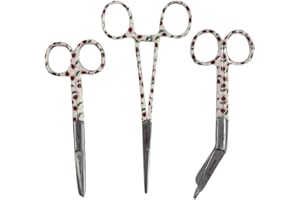 NOVAEX Krankenschwester scheren set "Weißer Marienkäfer" – Verbandschere – Krankenpfleger scheren set – Schere Krankenschwester – erste-hilfe-schere – pflegekraft geschenk – pflegeschere - bandagenschere