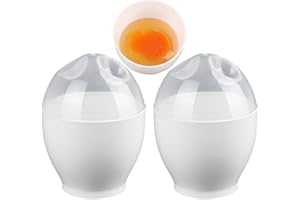 EHOTER 2 Pièces Pocheuses À Œufs, Micro-ondes Cuiseur À Oeufs, Petit Cuiseur À Œufs Facile À Faire Bouillir, Œufs Pochés Rapides Pour Le Petit Déjeuner, Cuisine, Le Restaurant (2 pièces)