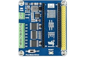 COOLWELL DC Motor Driver Module Hat For Raspberry Pi Pico Series, Driving Up To 4X DC Motors, I2C Controlled, up to 3A Output