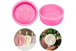 BAANFLY 3D Large Peaceful Face Candle Silicone Mould 3D Silicone Peaceful Face Candle Molds Shell Mould for Soap Making Candle Making Wax Melts Chocolate Making