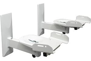2 stycken väggfästen vita för högtalarboxar lutningsbara svängbara roterbara Modell: BH5W