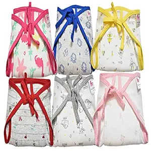 TotzTouch Softcare Premium Cotton Hosiery Cloth Reusable Wide Padded Baby Nappy/Langot Age 4 to 7 Months (Pack of 6) (Children: M)