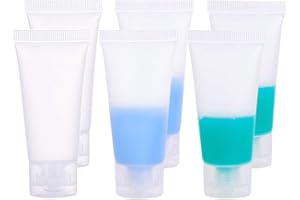 BENECREAT 30 Pack 20ml Botella Exprimible de Cosmético Tubo Suave Cosmético Transparente Tubo de Empaquetado de Crema Champú Loción Tapa de Tirón, Blanco