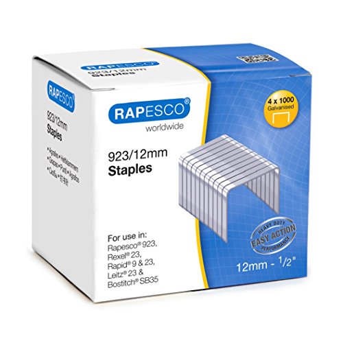 Rapesco 923/12mm Verzinkte Heftklammern (Typ 23) - 4.000 Stück