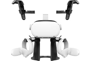 KIWI design VR Stand Compatible with Quest 2 / Quest 1 / Rift/Rift S/Valve Index/PSVR 2 / PICO 4 VR Headset and Touch Controllers Accessories(Black)