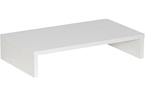 CARO-Möbel Monitorständer Monitor Schreibtischaufsatz Bildschirmerhöhung in weiß 50 x 10 x 27 cm (B x H x T)