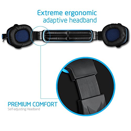 Nuevo SADES SA810 Multi-Platform Auriculares Gaming  3 5mm Gaming auriculares con micr  fono inteligente cancelaci  n de ruido para nueva Xbox One PS4 port  til Mac iPad iPod negro  azul 