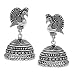 V L Impex Dancing Peacock Black Metal Silver Palted Oxidized Jhumki Earrings For Women RS.399.00