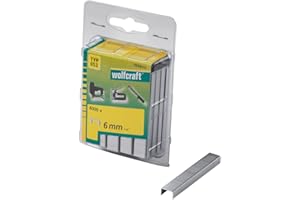 ‎WOLFCRAFT wolfcraft Breitrückenklammern 053 I 7016000 I 4000 Stück I 6mm I Ideal zum Befestigen von Stoffen, Textilien und dünnen Holzleisten