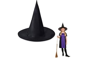 TSHAOUN Sombrero de bruja negro plegable para niñas y niños, sombrero de mago de Halloween, un regalo para fiesta de disfraces, accesorio de fiesta de Halloween, vacaciones especiales, reunión
