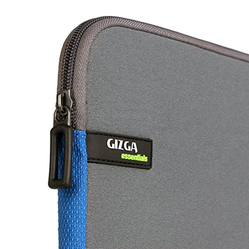 GIZGA 9-9.7 Zoll Laptop Hülle für iPad Air /Air 2, iPad Pro 9.7″, Samsung Galaxy Tab E 9.6, Tab S2 9.7, aus hochwertigem robustem Neopren Grau mit Blau - 3