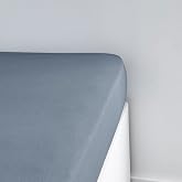 Today Essential Fitted Sheet 90 x 190 cm, 1 Person Jersey 100% Cotton Plain, Denim