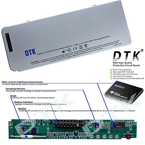 Dtk® Ultra Hochleistung Notebook Laptop Batterie Li-ion Akku für Apple A1280 A1278 Macbook 13-inch Series, (2008 Version) [Li-polymer 6-cell 4200mah] - 2