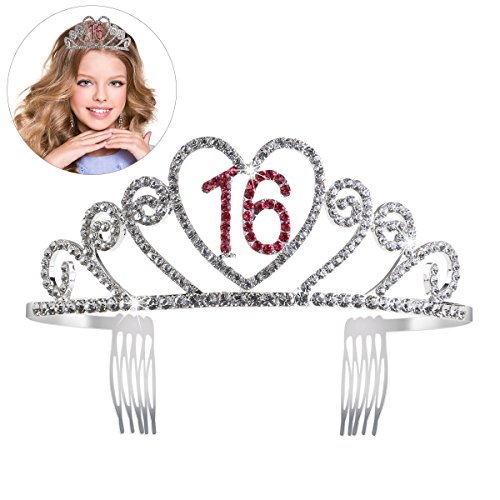 Pixnor 16. Geburtstag Tiara Kristall Prinzessin Crown