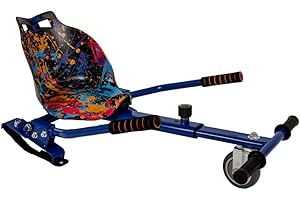 iRollers HoverKart Blue Splat Kart Attachment Fits All Hoverboards Swegways .6.5”, 8", 10" Adjustable Hoverboard seat go Kart for Hoverboard Compatible Sleek Cool UK Seller Limited Edition