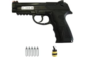 Ecommur. WG Win Gun C-300B | Fucile a Co2, palline da softair 6 mm + 5 bombolette di CO2 + bomboletta da 1000 0,12. (Potenza: 1 joule)