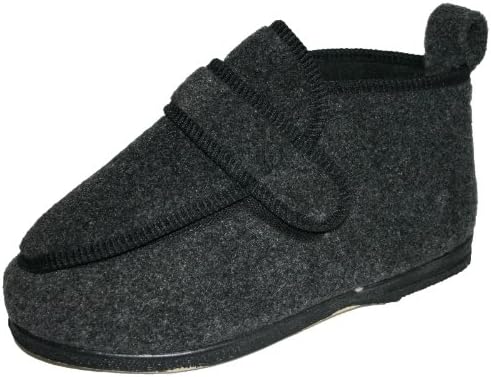 Men's Coolers EEE Fitting Extra Wide Orthopaedic Velcro Fastening Slippers Sizes 7-12 (10 UK, Charcoal)