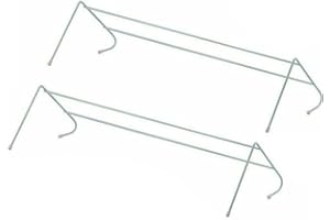 Q & H QUALITY HOUSEHOLD Q&H 2 Tier Clothes Radiator Airer for Indoor Limited Laundry Space - Portable 50cm Washing Line Balcony Cloth Drying Rack - Lightweight Non-Slip Airers Rubber Feet Cap Easy To Install Rail (2)