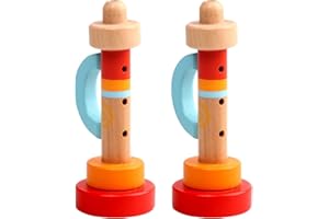 2 Stück kleine Trompete ATVOYO-Holz Kinder kleine hölzerne Riser kleine Trompete kleines Spielzeug hölzerne Musikinstrument Spielzeug Lärm Maker Gast Geschenk
