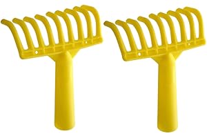 acquaverde Juego de 2 espátulas para Recoger Aceitunas, 9 Dientes, 14 x 20 cm, con Agujero cónico de 27 mm para Varilla